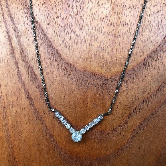 EUC VTG Elegant Tasteful Faux Diamond / Rhinestone Lavalier Necklace - Picture 10 of 16